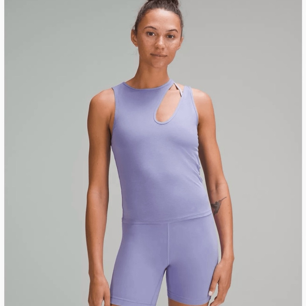 Chic Purple Asymmetrical Tank Top